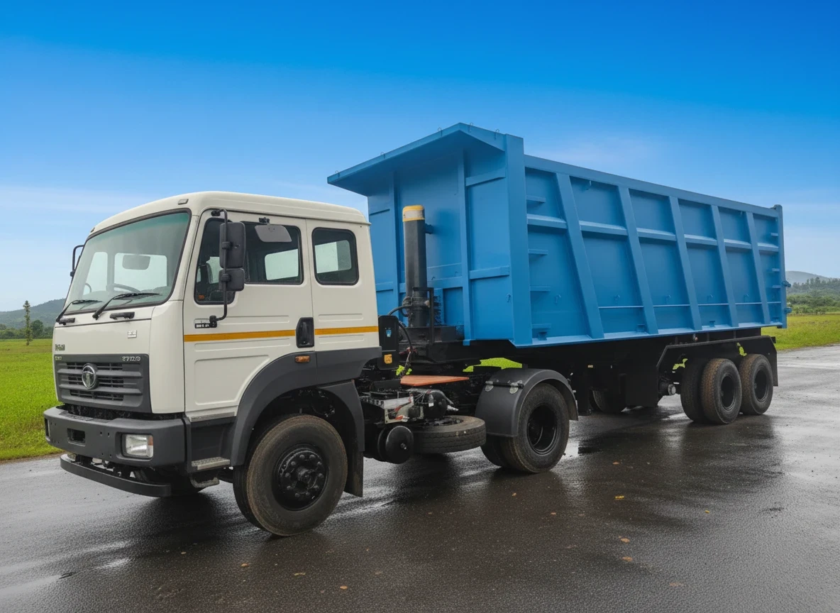 Tip Trailer Loaded View